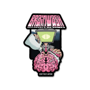 Brain Wash Sticker waterproof vinyl decal for laptop, bike, car & bottle