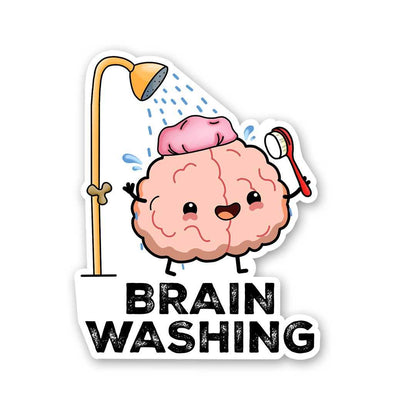 Brain Washing Sticker waterproof vinyl decal for laptop, bike, car & bottle