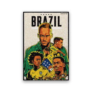 Brazil Football Fan Glitter Sticker - Glitter Stickers | STICK IT UP