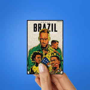 Brazil Football Fan Glitter Sticker - Glitter Stickers | STICK IT UP