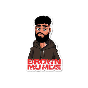 Brown Munde Sticker waterproof vinyl decal for laptop, bike, car & bottle