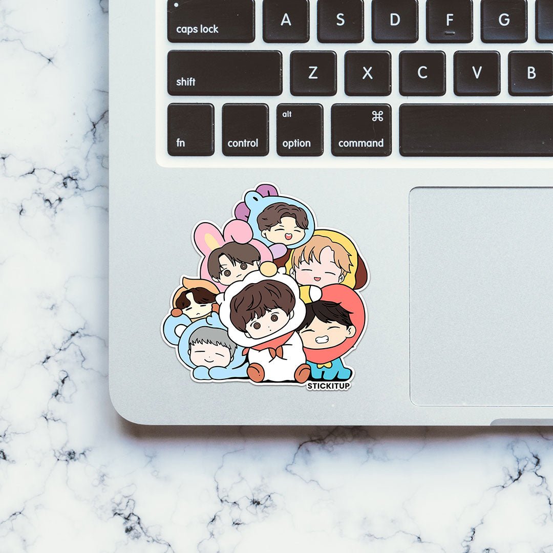 BTS Chibi 2.0 Sticker waterproof vinyl decal for laptop, bike, car & bottle