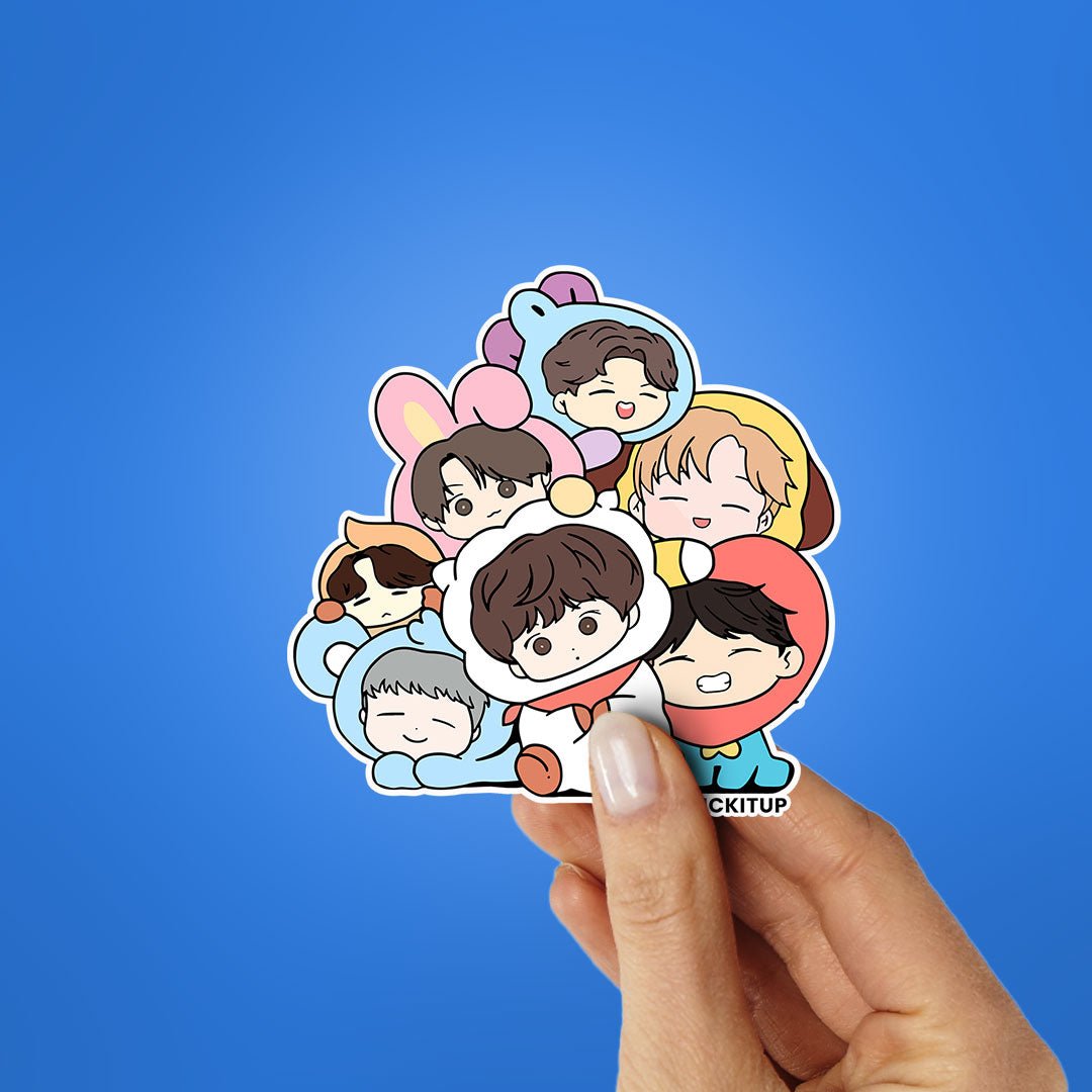 BTS Chibi 2.0 Sticker waterproof vinyl decal for laptop, bike, car & bottle