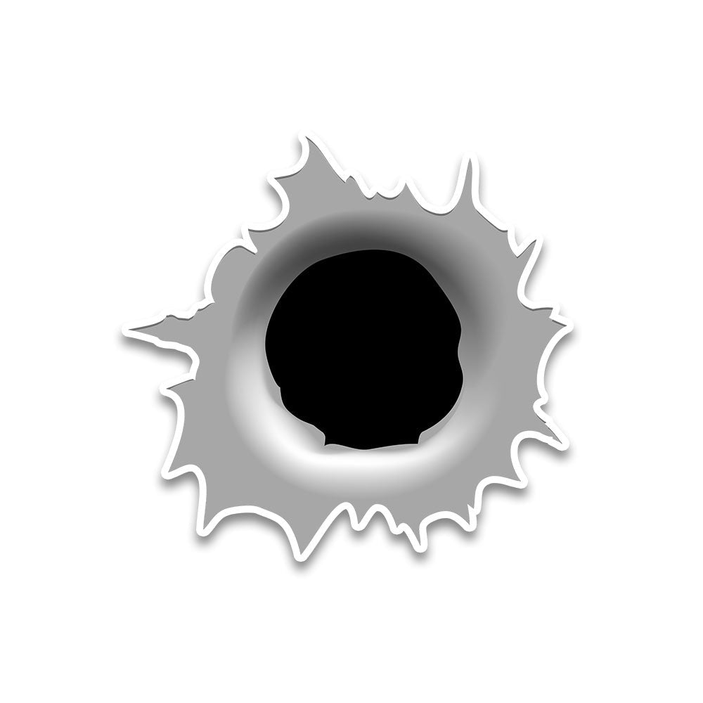 Bullet Hole Bumper Sticker waterproof vinyl decal for laptop, bike, car & bottle