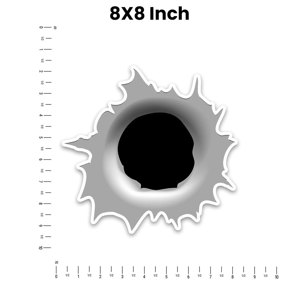 Bullet Hole Bumper Sticker waterproof vinyl decal for laptop, bike, car & bottle