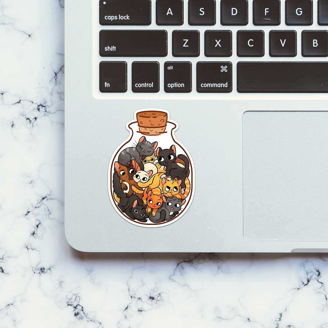 Bundle Of Cats Sticker waterproof vinyl decal for laptop, bike, car & bottle