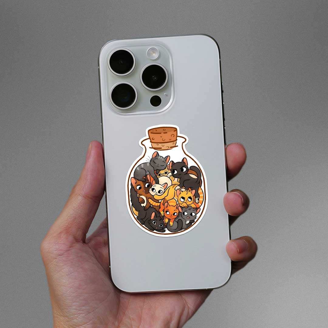 Bundle Of Cats Sticker waterproof vinyl decal for laptop, bike, car & bottle