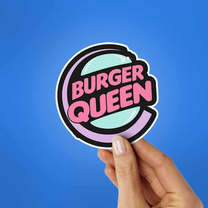 Burger Queen Sticker waterproof vinyl decal for laptop, bike, car & bottle