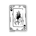 BURN CARD QUEEN Sticker waterproof vinyl decal for laptop, bike, car & bottle