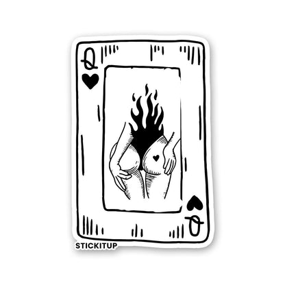 BURN CARD QUEEN Sticker waterproof vinyl decal for laptop, bike, car & bottle
