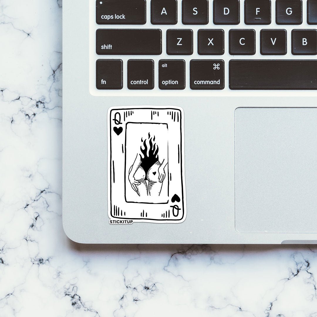 BURN CARD QUEEN Sticker waterproof vinyl decal for laptop, bike, car & bottle