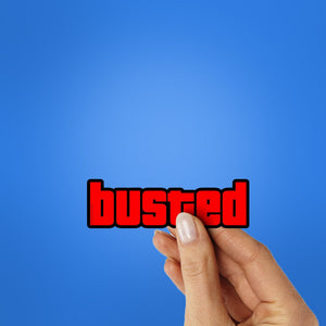 Busted Sticker waterproof vinyl decal for laptop, bike, car & bottle