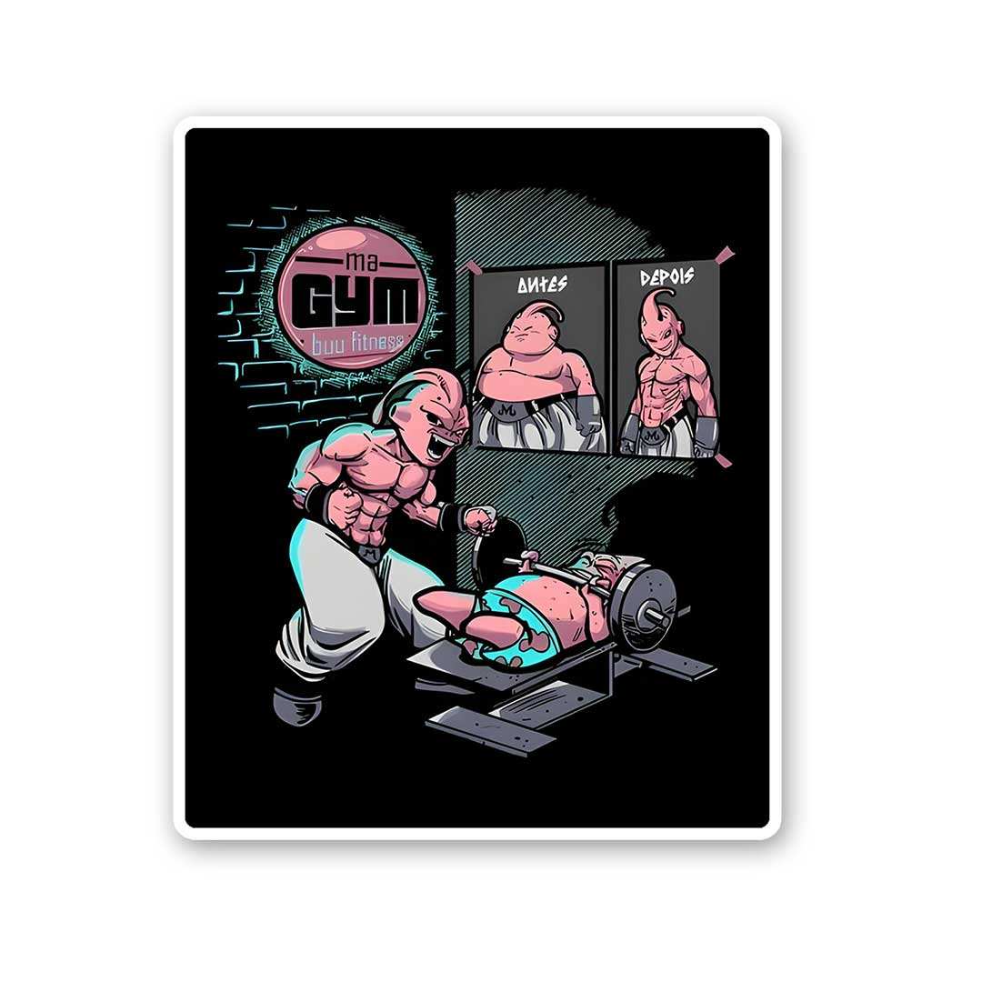 Buu Fitness Sticker waterproof vinyl decal for laptop, bike, car & bottle