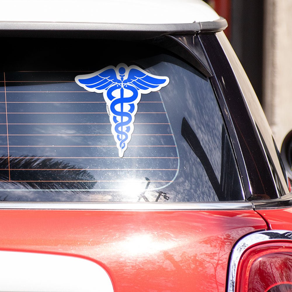 Caduceus Bumper Sticker waterproof vinyl decal for laptop, bike, car & bottle