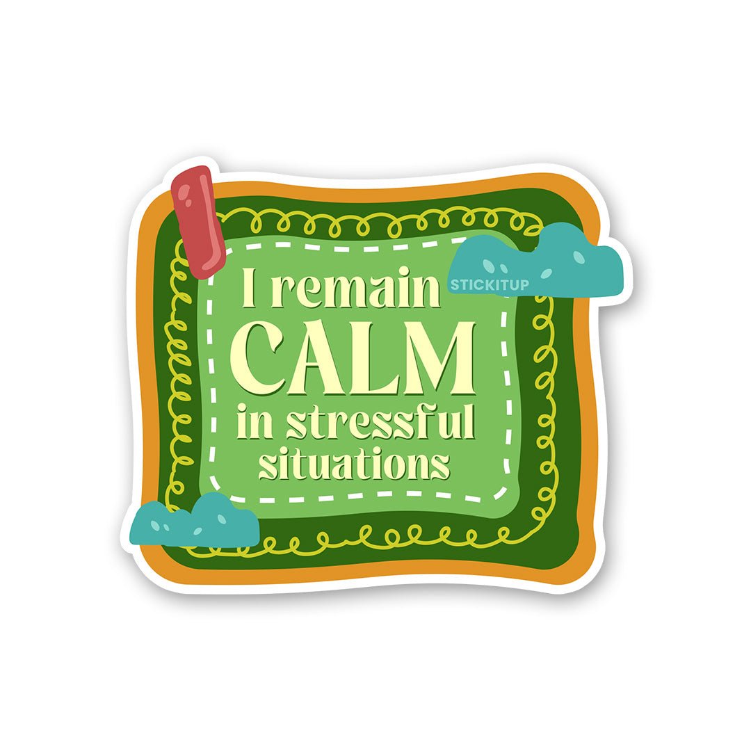 Calm Sticker waterproof vinyl decal for laptop, bike, car & bottle
