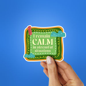 Calm Sticker waterproof vinyl decal for laptop, bike, car & bottle