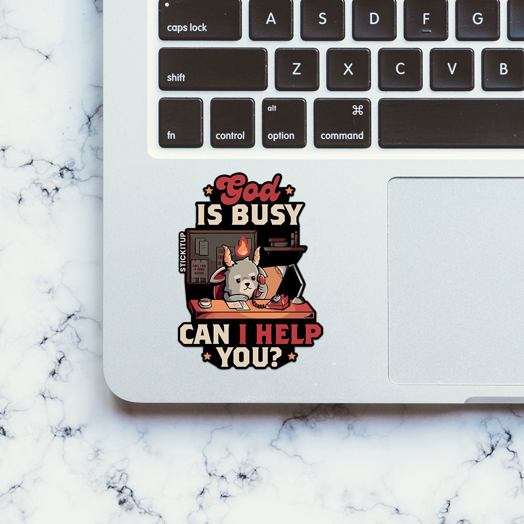Can I Help You Sticker waterproof vinyl decal for laptop, bike, car & bottle
