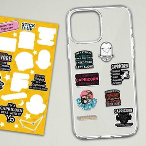Capricon Mini Stickers Sheet waterproof vinyl decal for laptop, bike, car & bottle