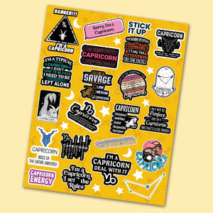 Capricon Mini Stickers Sheet waterproof vinyl decal for laptop, bike, car & bottle