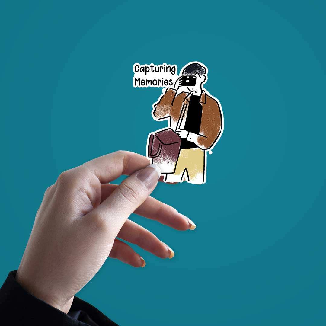 Capturing Memories Sticker waterproof vinyl decal for laptop, bike, car & bottle
