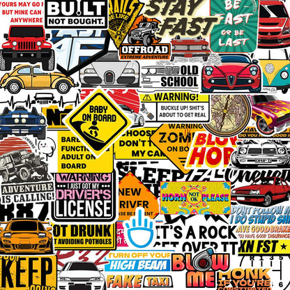 Car Sticker Packs [50 sticker] waterproof vinyl decal for laptop, bike, car & bottle