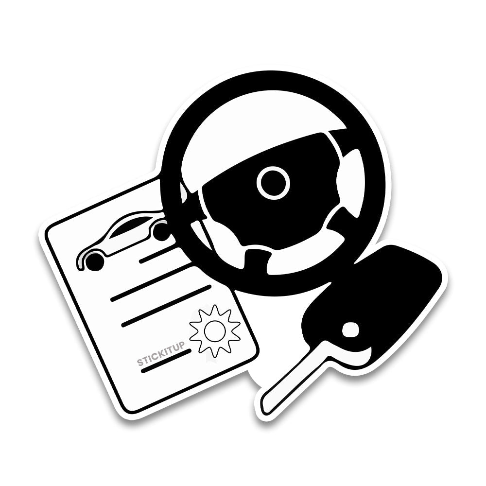 CarDriving Symbol Bumper Sticker waterproof vinyl decal for laptop, bike, car & bottle