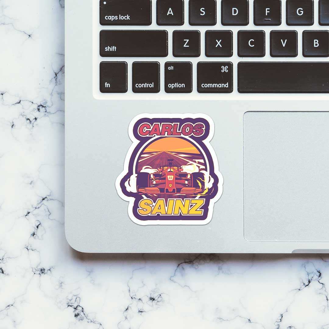 Carlos Sainz Sticker waterproof vinyl decal for laptop, bike, car & bottle