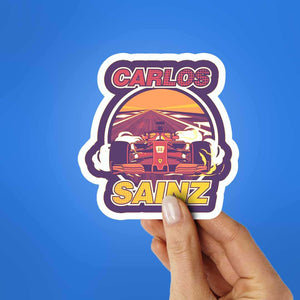 Carlos Sainz Sticker waterproof vinyl decal for laptop, bike, car & bottle
