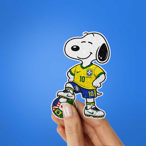 Cartoon Dog Soccer Glitter Sticker - Glitter Stickers | STICK IT UP
