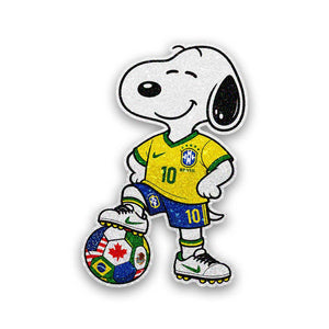 Cartoon Dog Soccer Glitter Sticker - Glitter Stickers | STICK IT UP