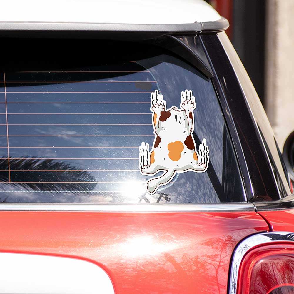 Cat Bumper Sticker waterproof vinyl decal for laptop, bike, car & bottle