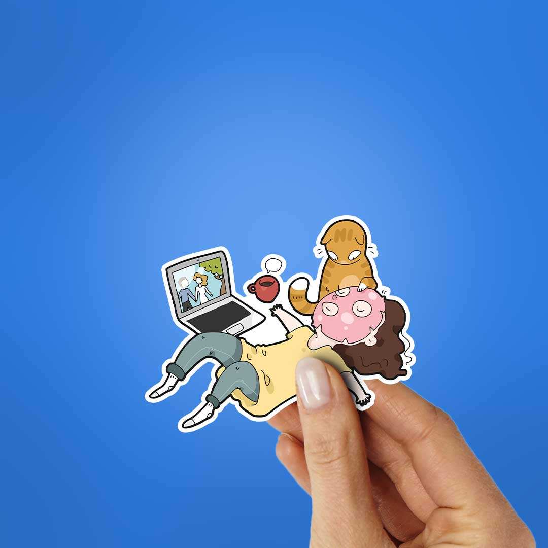 Cat Care Sticker waterproof vinyl decal for laptop, bike, car & bottle