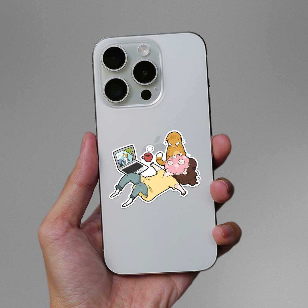 Cat Care Sticker waterproof vinyl decal for laptop, bike, car & bottle