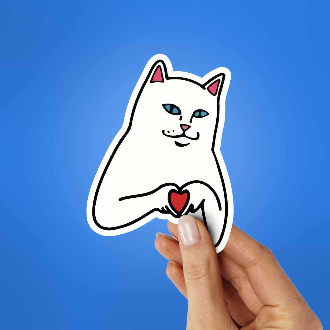 Cat Lover Sticker waterproof vinyl decal for laptop, bike, car & bottle