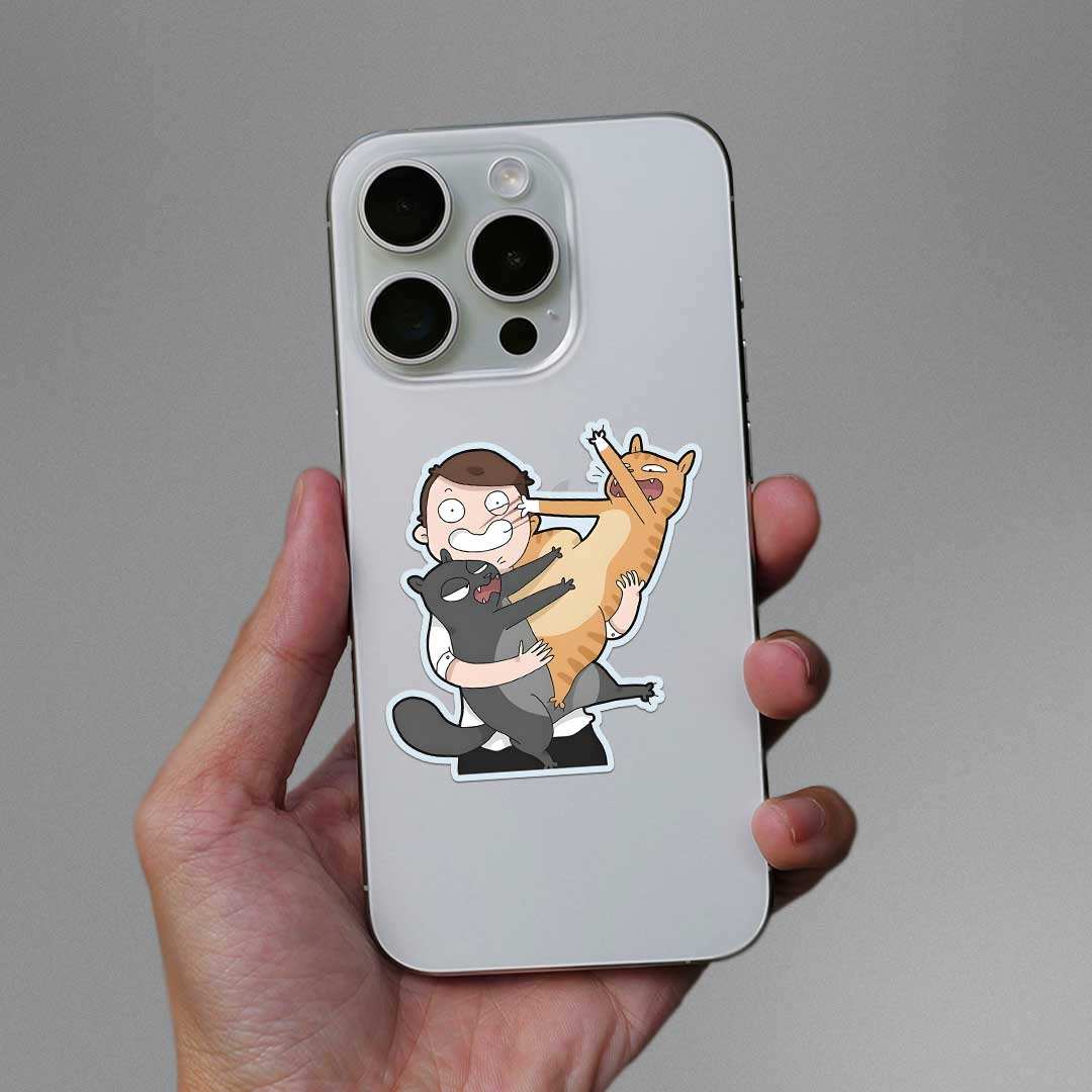 Cat Parent Sticker waterproof vinyl decal for laptop, bike, car & bottle