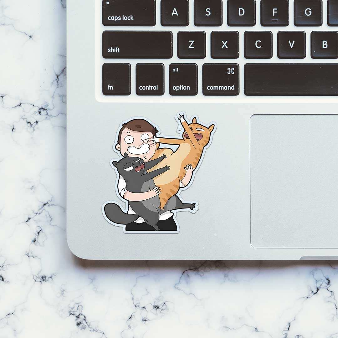 Cat Parent Sticker waterproof vinyl decal for laptop, bike, car & bottle