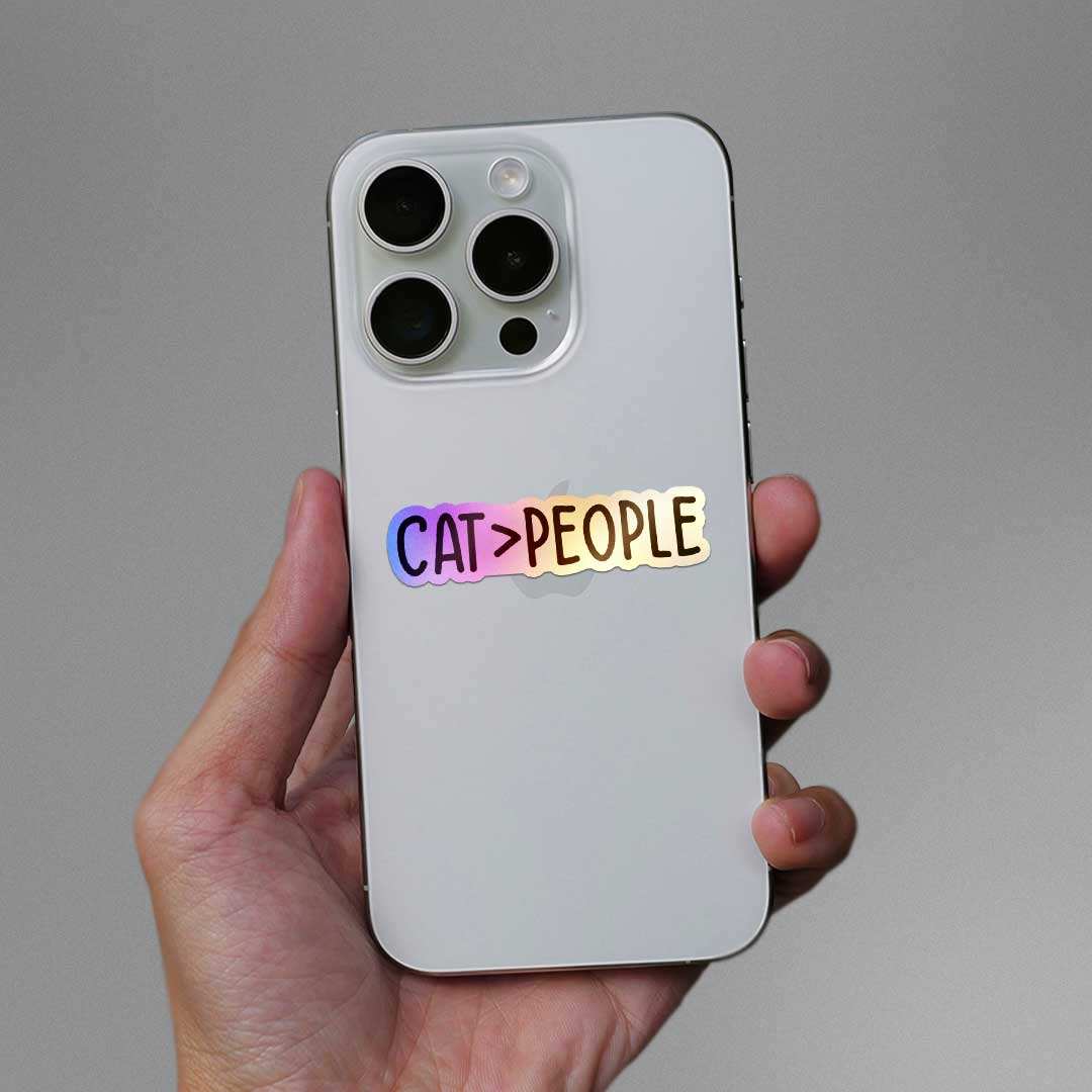 Cat.Pelople Holographic Sticker waterproof vinyl decal for laptop, bike, car & bottle