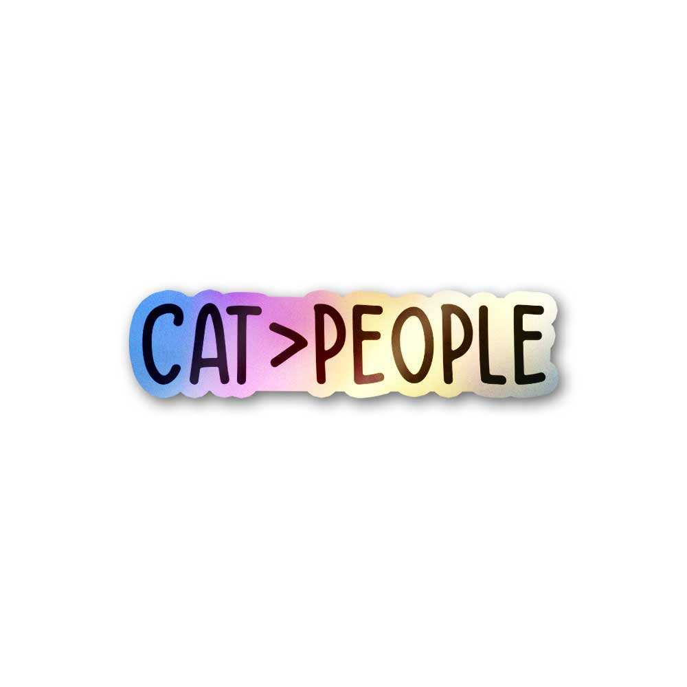 Cat.Pelople Holographic Sticker waterproof vinyl decal for laptop, bike, car & bottle