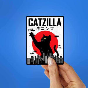 Catzilla Sticker waterproof vinyl decal for laptop, bike, car & bottle