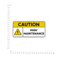 Caution High Bumper Sticker waterproof vinyl decal for laptop, bike, car & bottle