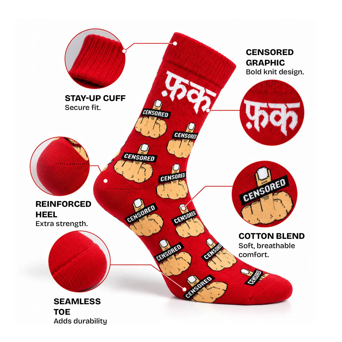 Censored Unisex Socks, Crew Length - Socks | STICK IT UP