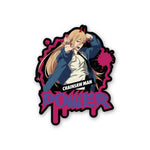 Chainsaw Man Power Sticker waterproof vinyl decal for laptop, bike, car & bottle