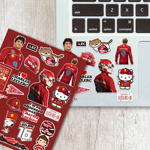Charles Leclerc Sticker Sheet waterproof vinyl decal for laptop, bike, car & bottle