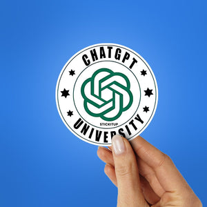 Chatgpt University Sticker waterproof vinyl decal for laptop, bike, car & bottle