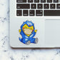 Chibi Blue Dino Onesie Glitter Sticker - Glitter Stickers | STICK IT UP