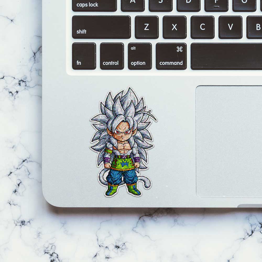Chibi Golden Warrior Glitter Sticker - Glitter Stickers | STICK IT UP