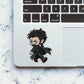 Chibi Green Coat Walker Glitter Sticker - Glitter Stickers | STICK IT UP