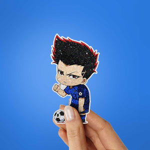 Chibi Soccer Boy Glitter Sticker - Glitter Stickers | STICK IT UP