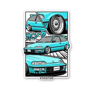 Civic Nouva Blue Sticker waterproof vinyl decal for laptop, bike, car & bottle