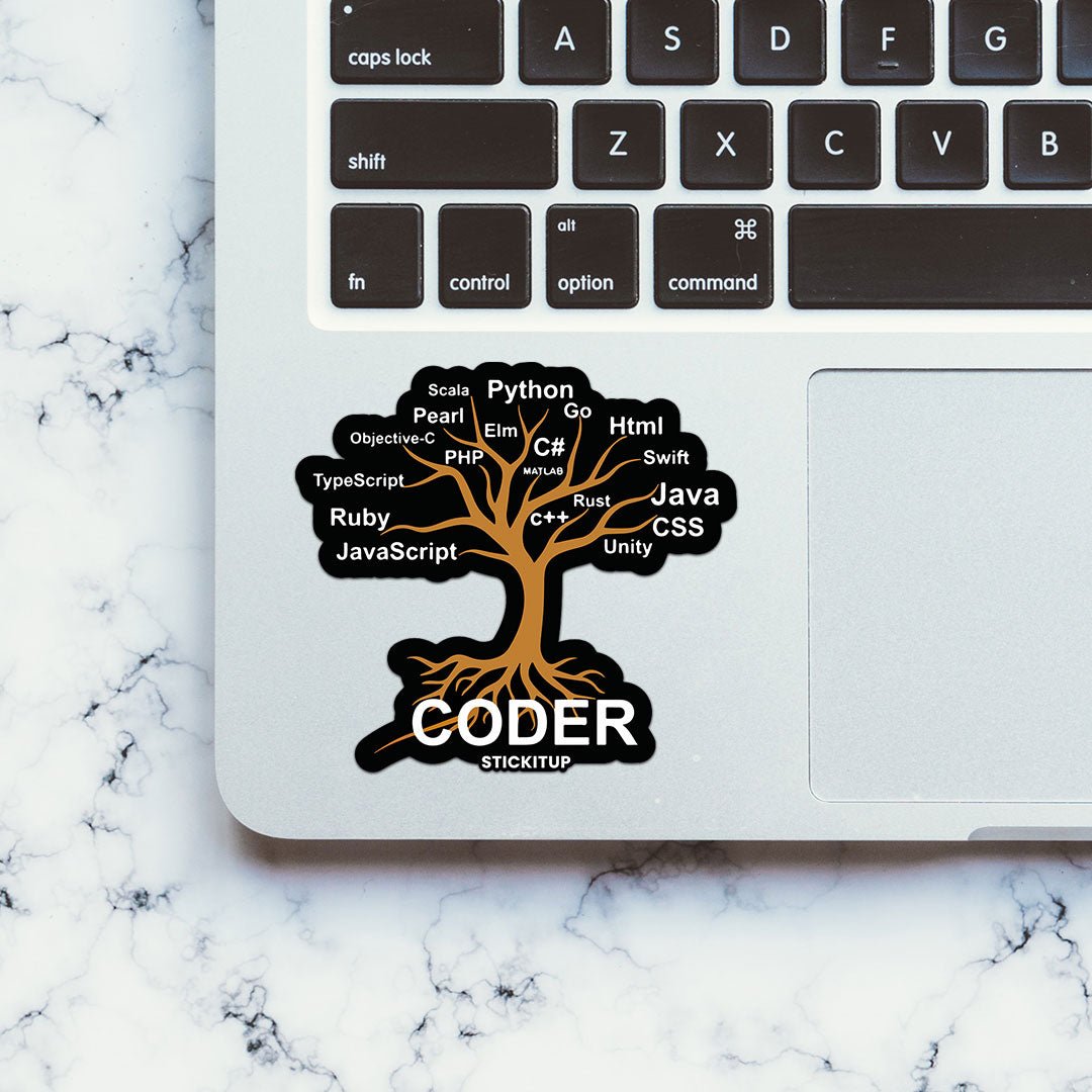 Coder Tree Sticker waterproof vinyl decal for laptop, bike, car & bottle